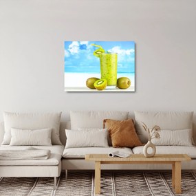 Obraz na szkle - smoothie z kiwi (70x50 cm)