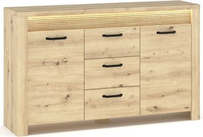 Duża komoda z szufladami i listwą LED dąb artisan M1-R13