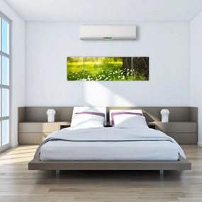 Obraz polany i kwiatów (170x50 cm)