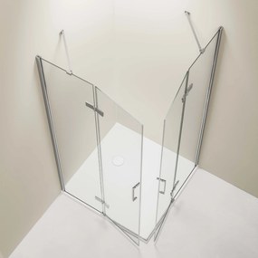 Prysznic narożny z drzwiami obrotowymi, wejście narożne EX809Szkło ESG 6 mm z powłoką Nano – 80 x 80 x 195 cm