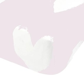 Różowe flanelowe prześcieradło dziecięce dwuosobowe z gumką 135x190 cm Hearts – Catherine Lansfield