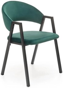 Zielone welurowe krzesło retro H2-C49
