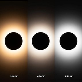 Kinkiet wewnętrzny i zewnętrzny 12 cm Disk 9W 3CCT IP65 Czarny