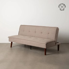 Szarobeżowa rozkładana sofa z tkaniny szenilowej 181 cm – Ixia