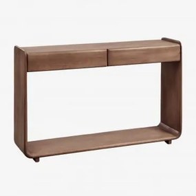 Konsola Prostokątna 120x30 Cm Z Drewna Tinsley Ciemny Akacjowy Brąz - Sklum