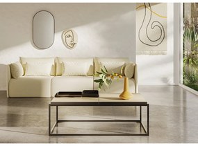Czarny stolik z blatem w dekorze dębu 75x120 cm Douro – TemaHome
