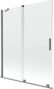 Mexen Velar parawan nawannowy 2-skrzydłowy rozsuwany 140 x 150 cm, transparent, gun metal - 896-140-000-01-95