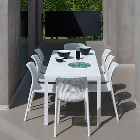 Stół ogrodowy rozkładany Rio Bianco 85 x 140 / 210 x 76 cm NARDI