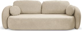 Masseno Sofa AMICO z funkcją spania i pojemnikiem na pościel, Rozkładana sofa - Kremowy, ARAGON 03
