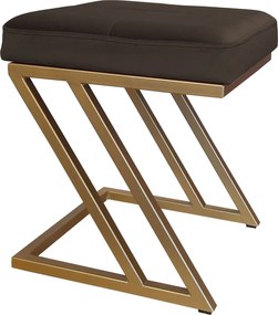 Pufa ZETA tkanina Welur loft ławka podnóżek metal : Kolor Stelaża - Złoty, Kolor tkaniny - VELVET - MG05, Typ tkaniny - Velvet