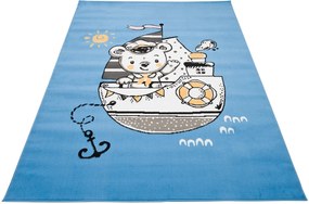 Niebieski dywan z żeglującym misiem G5-T86