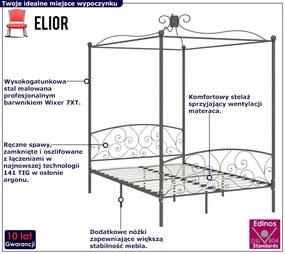 Szare metalowe łóżko rustykalne 120x200 cm - Ifrexi