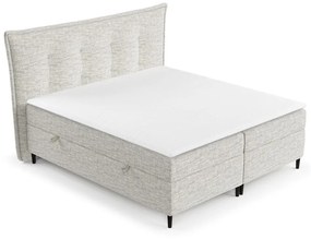 Jasnoszare łóżko boxspring ze schowkiem 180x200 cm Sinai – Maison de Rêve