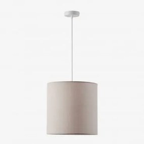 Lampa Sufitowa Wisząca Z Tkaniny Arlina Biała & Jasnoszary Taupe Ø30 Cm - ↑30 Cm Arlina - Sklum