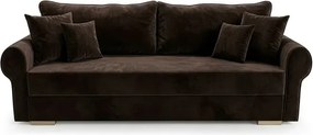 Sofa z Funkcją Spania RELON Brązowa Nowoczesna