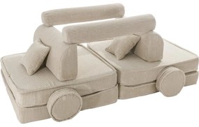 Aesthetic sztruksowa sofa dziecięca, ecru - meowbaby®