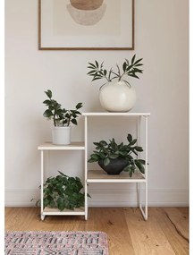Biała konsola z blatem w dekorze jesionu 35x67 cm Dante – Støraa