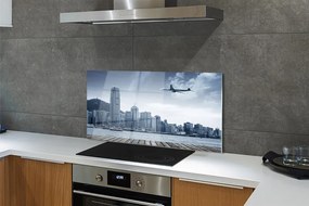 Panel nad Blat Kuchenny Samolot nad Miejskimi Chmurami