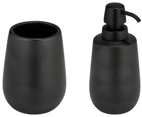 Czarny ceramiczny zestaw akcesoriów łazienkowych Nerno – Wenko