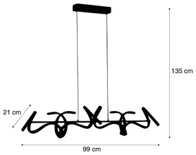 Designerska lampa wisząca mosiądz z LED i ściemniaczem - KrisscrossDesignerski Oswietlenie wewnetrzne