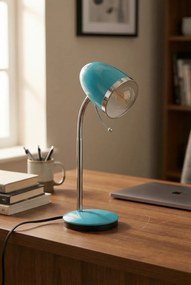 Turkusowa biurkowa lampka z włącznikiem - 12X S272 B9-H62
