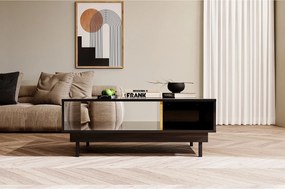 Czarny stolik Dancan ARTEMISA ze złotymi dodatkami