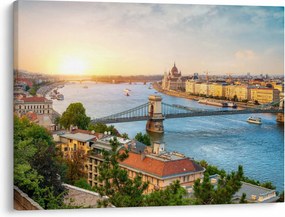 Obraz miasta Budapeszt z rzeką (70x50 cm)