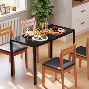 HOMCOM Stół jadalniany kuchenny nowoczesny design 120x60x75 cm czarny do salonu lub kuchni | Aosom PL