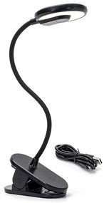 Aigostar - LED lampka biurkowa 3W 5V 1800mAh z klipsem, czarna, ściemnialna