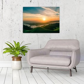 Obraz wschodu słońca nad morzem (70x50 cm)