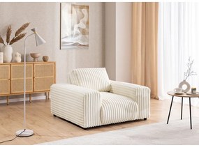 Kremowy sztruksowy fotel Justin – Ropez