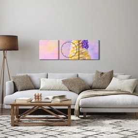 Obraz - Lody z lawendą (z zegarem) (90x30 cm)
