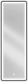 Mexen Coro lustro łazienkowe podświetlane 50 x 150 cm, LED 6000K, antypara, rama czarna - 9817-050-150-611-70