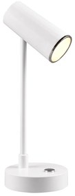 Biała lampa stołowa LED ze ściemniaczem (wys. 28 cm) Lenny – Trio