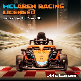 AIYAPLAY Elektryczne Auto Dziecięce, Formula 1 McLaren z Pilotem, Muzyką, dla Dzieci 3-5 Lat, Pomarańczowy