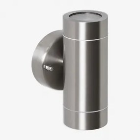 Zewnętrzna Lampa Ścienna Ze Stali Nierdzewnej Z 2 Punktami Świetlnymi Jaxten Chrome - Sklum
