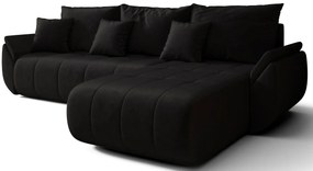 Czarna Welurowa Sofa Z Pojemnikiem Na Pościel F0-A08