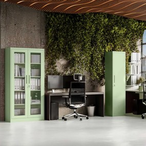 Szklana witryna AMELIA, 900 x 1850 x 400 mm, Fresh Style: pastelowy zielony