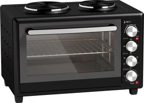 HOMCOM 36 l mini piekarnik z 2 płytami grzewczymi, elektryczny piekarnik stołowy z termoobiegiem, 90–230 °C | Aosom PL