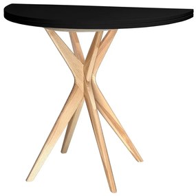 Stół półokrągły CUTTI 90x90 rozkładany czarny/jesion RAGABA