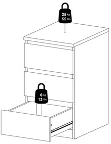 Komoda w dekorze dębu w naturalnym kolorze 40x70x50 cm Naia – Tvilum