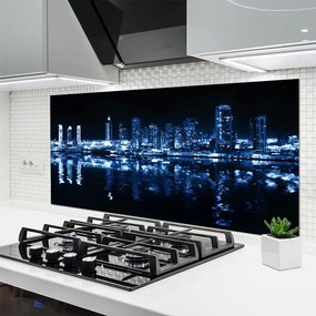Panel Szklany do Kuchni Panorama Nowoczesnej Metropolii