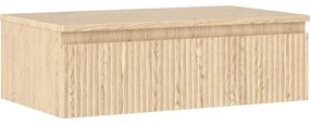 Mexen Rivel szafka łazienkowa podumywalkowa 80 cm z blatem, 1 szuflada, ryflowana , dąb - 91A20-08023-1-BFC81