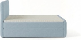 Stylowe łóżko tapicerowane KORA 90x200 cm w tkaninie CENTAUR 9 jasnoniebieskiej