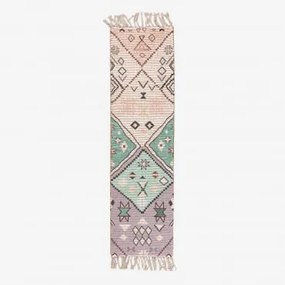 Prostokątny Dywanik Korytarzowy 40x170 Cm Z Juty I Tkaniny Nuada Ethnic Ocean - Sklum