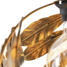 Wisząca lampa vintage antyczne złoto okrągła 3-światłowa - Linden