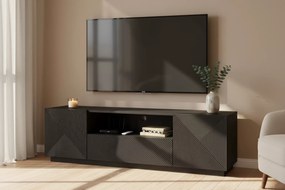 Szafka RTV Asha 167 cm z szufladą i wnęką - czarny mat