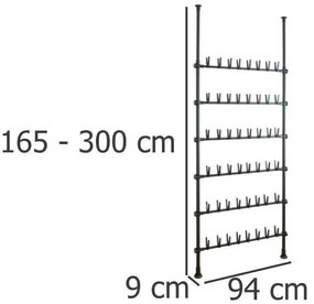 Stojak na buty teleskopowy HERKULES, wysokość 165 - 300 cm, WENKO