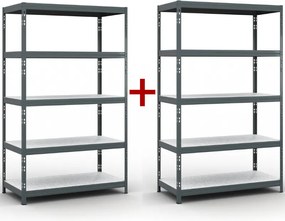 Regał półkowy 1+1 GRATIS, 1966x1200x600 mm, nośność 280 kg