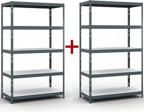 Regał półkowy 1+1 GRATIS, 1966x1200x600 mm, nośność 280 kg